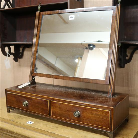 A mahogany toilet mirror, c.1800, W.64cm